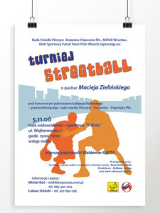 Turniej Streetball - projekt plakatu