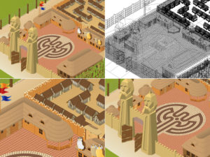 labirintia - ilustracje do mapy.