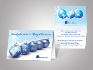 projekt kartki świątecznej dla firmy Transcom